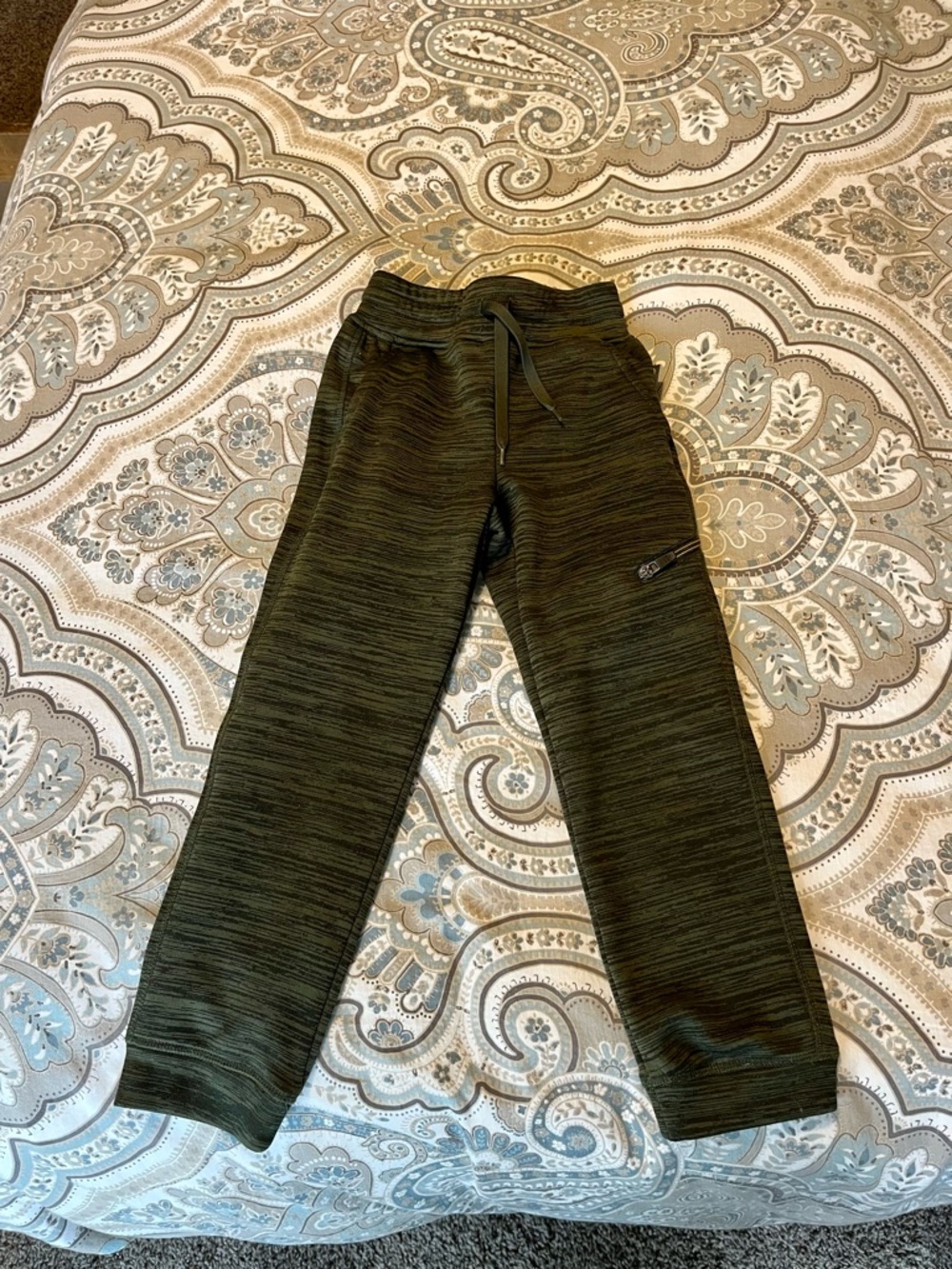 Eddie Bauer Kids Olive Green Marled Jogger Pants